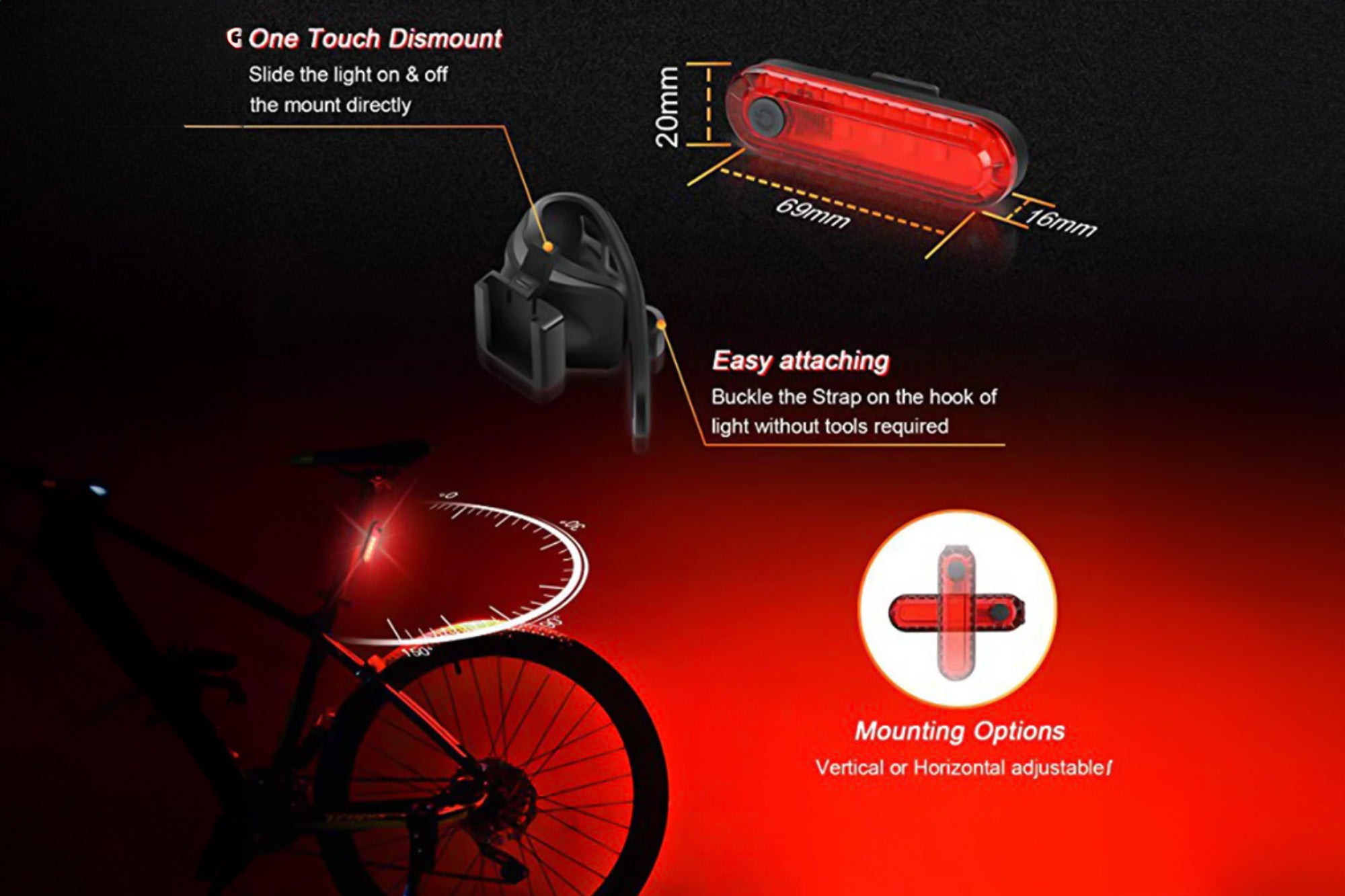 USB Rechargeable Front and Rear Light